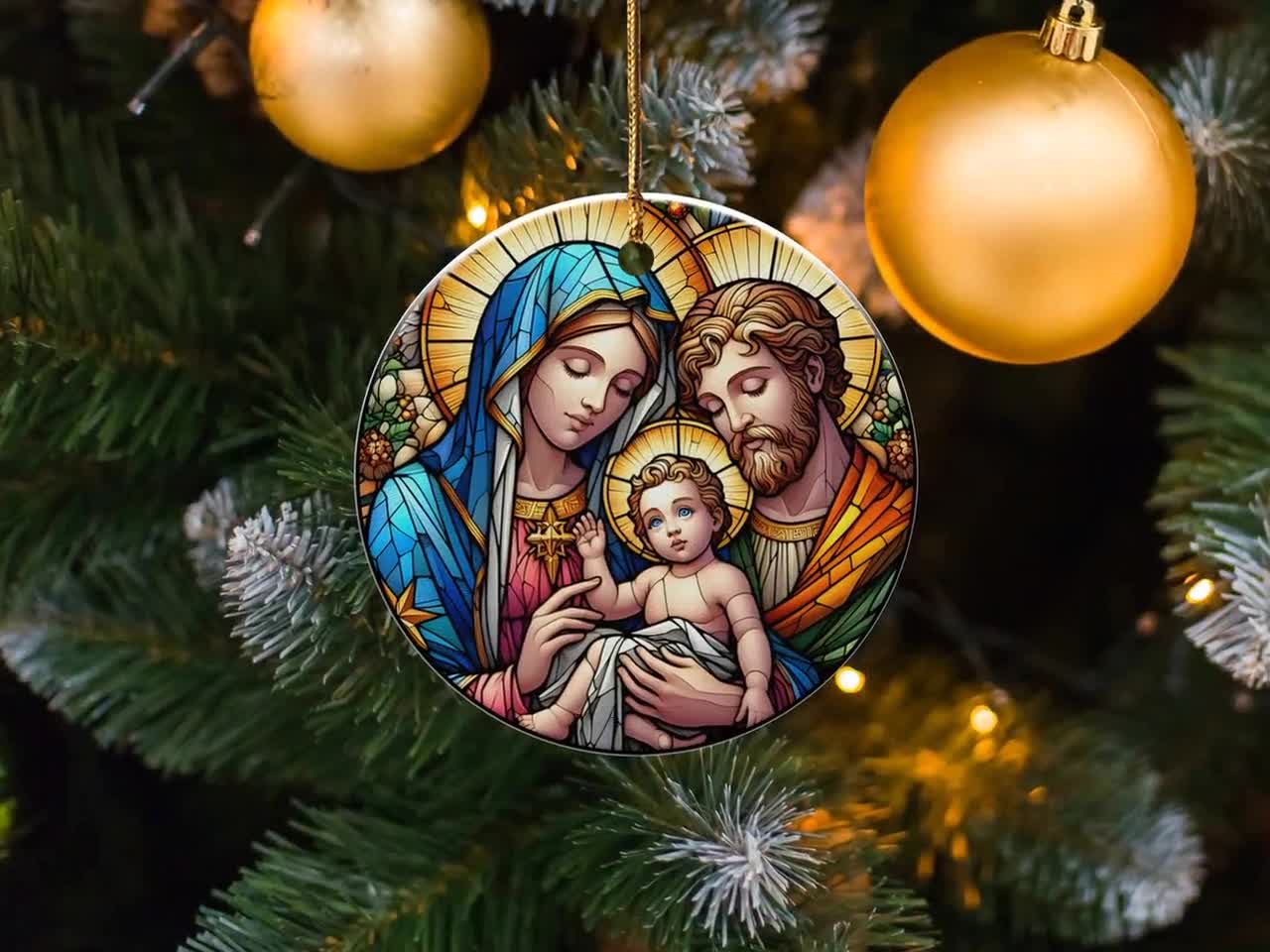 聖家族の飾り、マリアとヨセフとイエス・キリストの飾り、宗教的な飾り